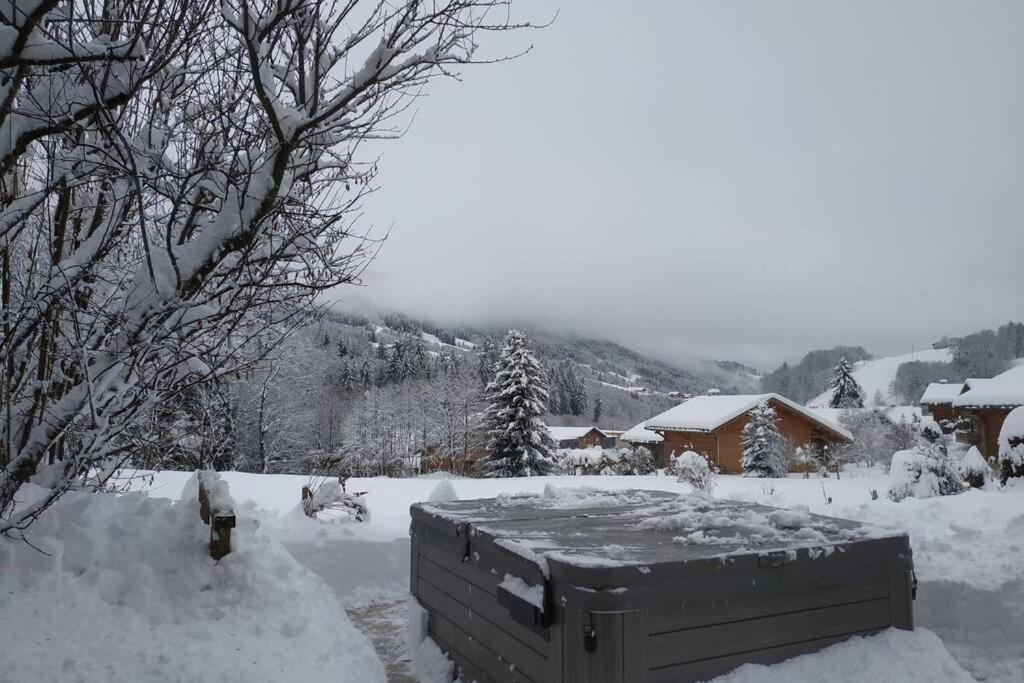 A4 Km De Megeve Tres Joli Studio Avec Jacuzzi ,Vue Sur Les Montagnes Au Calme Praz-sur-Arly Exterior photo