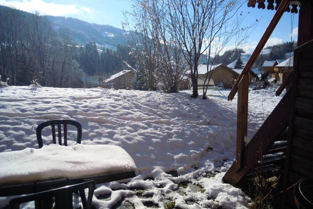 A4 Km De Megeve Tres Joli Studio Avec Jacuzzi ,Vue Sur Les Montagnes Au Calme Praz-sur-Arly Exterior photo