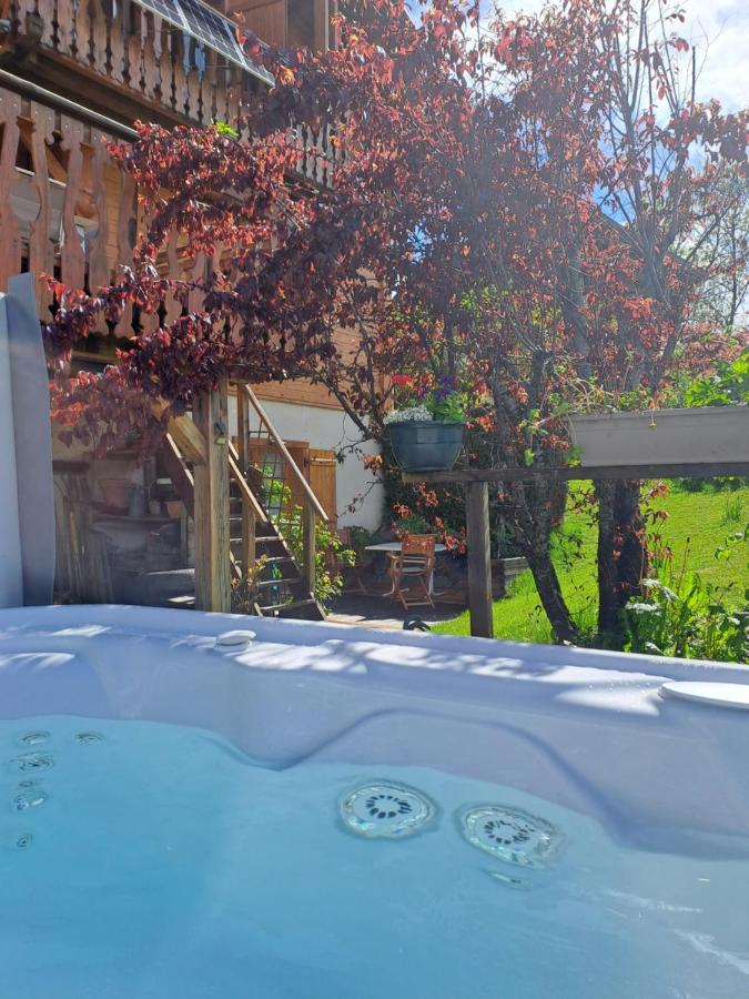 A4 Km De Megeve Tres Joli Studio Avec Jacuzzi ,Vue Sur Les Montagnes Au Calme Praz-sur-Arly Exterior photo